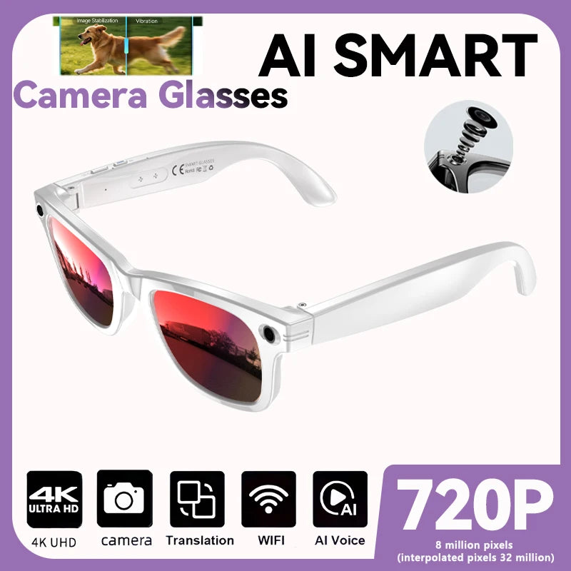 2025 New Upgrade smart glasees With Camera Video Recording AI Photo Recognition Bluetooth Call Translation Voice Sunglasses Man