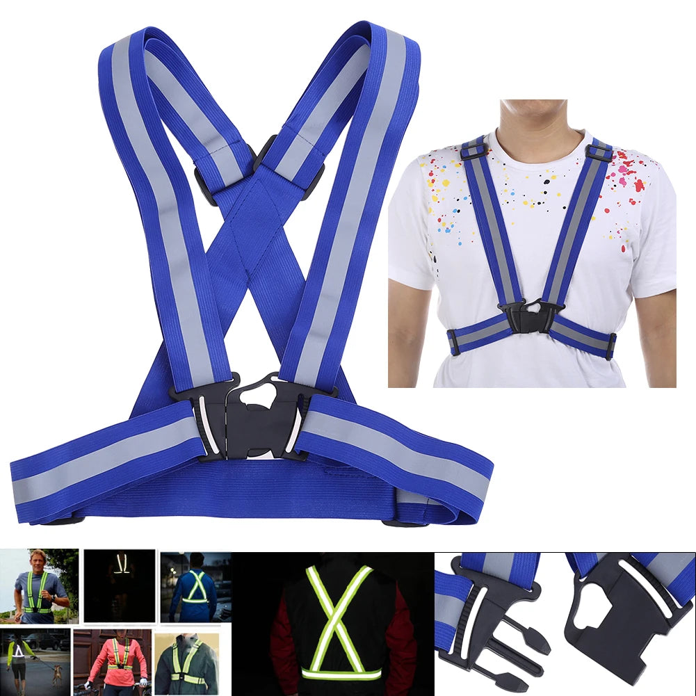 Reflective Bands&Vest Elastic Armband Wristband Ankle Leg Straps Safety Reflector Tape Straps for Night Walking Cycling Running