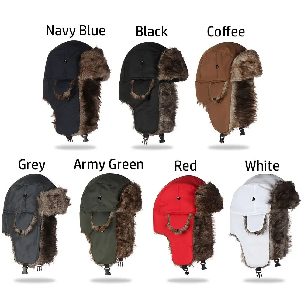 Warm Trapper Earflap Winter Cap Russian Ushanka Ski Hat Winter Hats