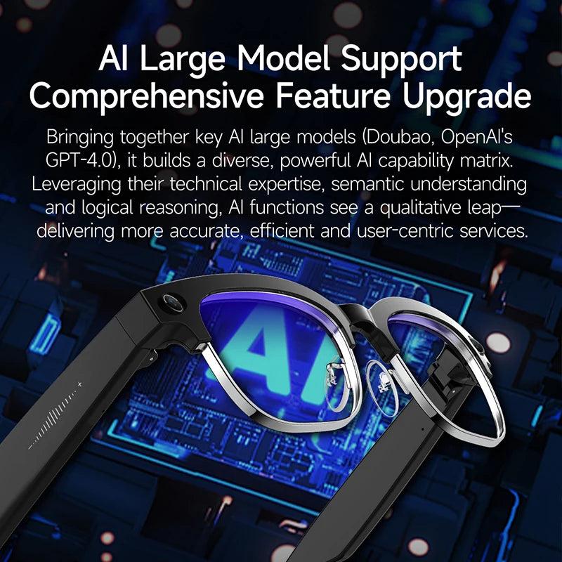 AI Smart Translation Smart Glasses 8 Million HD Camera Optical Image Stabilization Dual Microphone Noise Reduction Smart Glasses