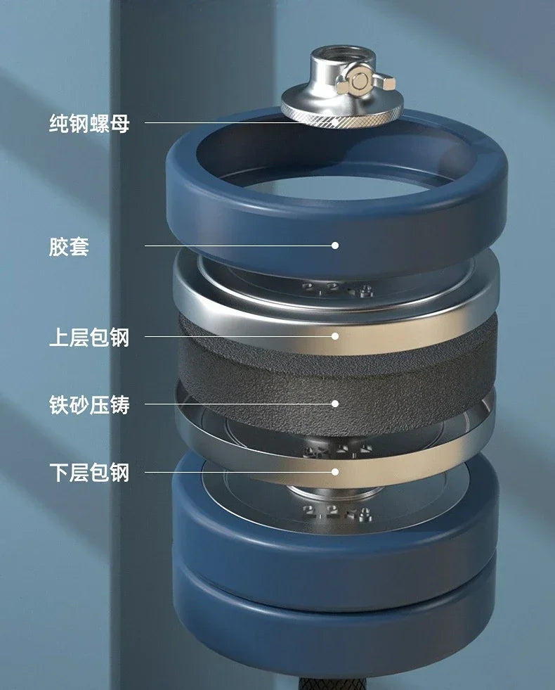 Dumbbell Household Rust Prevention Youth Barbell Household Men's Full Set of Dual-use Combination Fitness Equipment