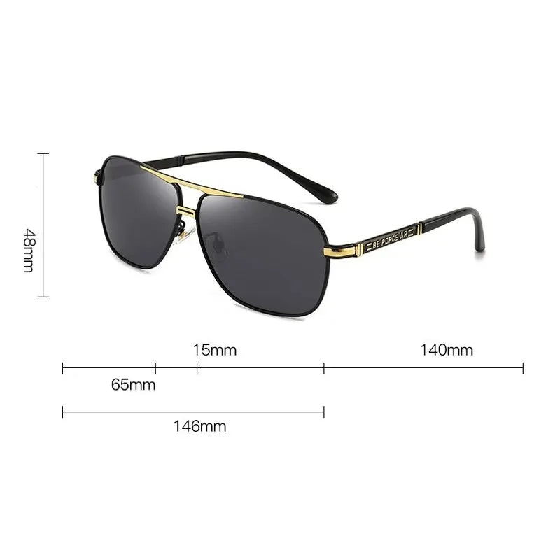 KAMMPT Oversized Vintage Sunglasses Men Women Fashion Polarized Photochromic Shades Eyewear Double Bridge Driving Sun Glasses