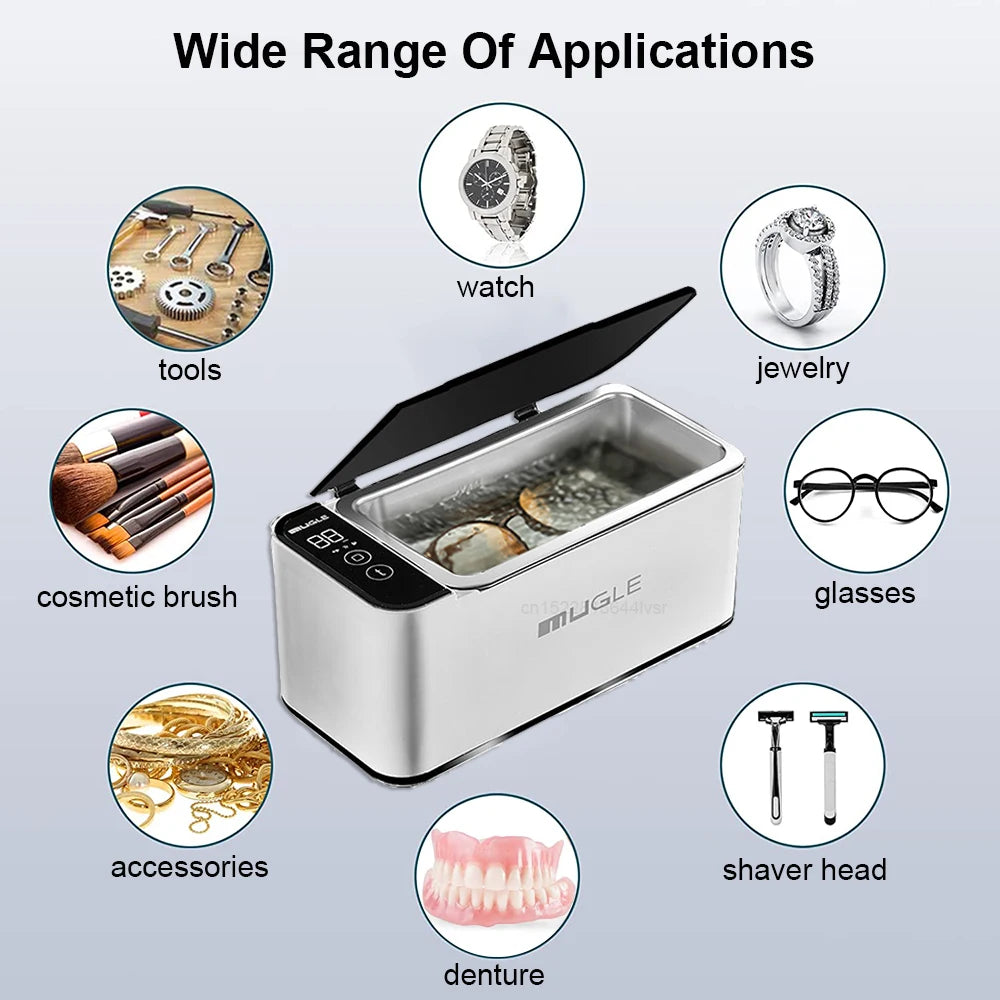 Ultrasonic Cleaner 35W Ultrasound Glasses Cleaning Machine 46KHZ High Frequency Portable Ultrasonic Washing Bath for Jewelry