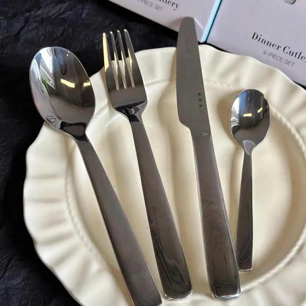 4pcs Italian High Quality Stainless Steel Fork Spoon Knife Set Western Tableware Dessert Spoon Polishing Cutlery Kitchen Gifts