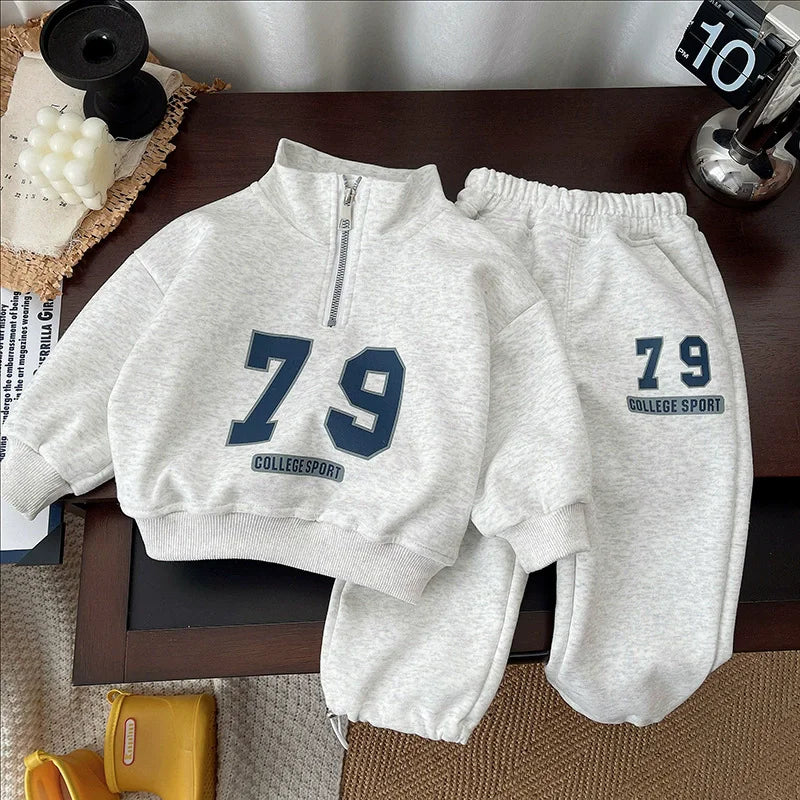 Boys Girls Sweatshirt Sets Spring Autumn Children Clothes Suit Baby Long-Sleeved Sweater Sweatpants 2Pcs New Kids Casual Outfits