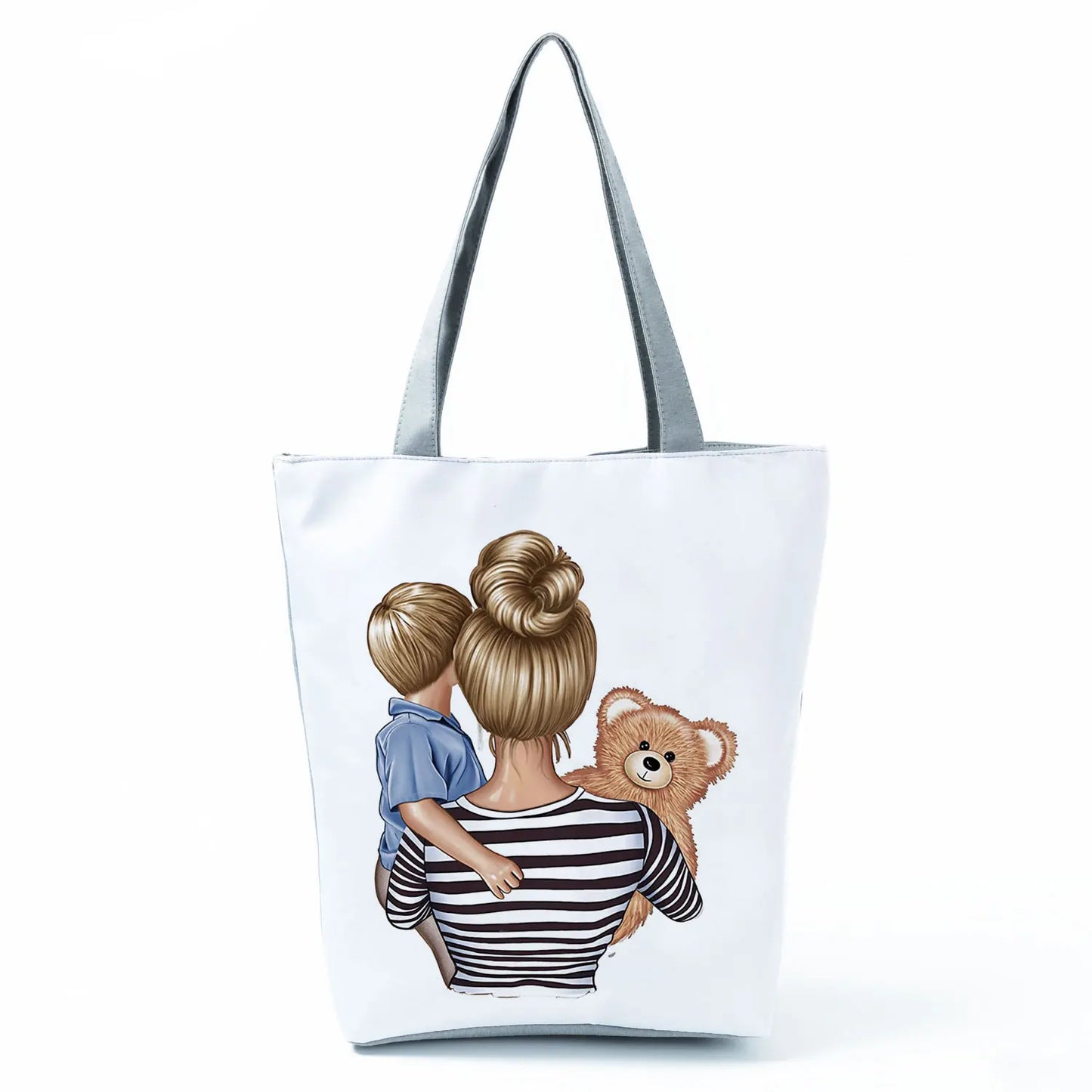Golden Afro Woman Printed Handbags Pretty Fashion Shoulder Bag Eco Portable Shopping Bag High Capacity Beach Bag Practical Tote