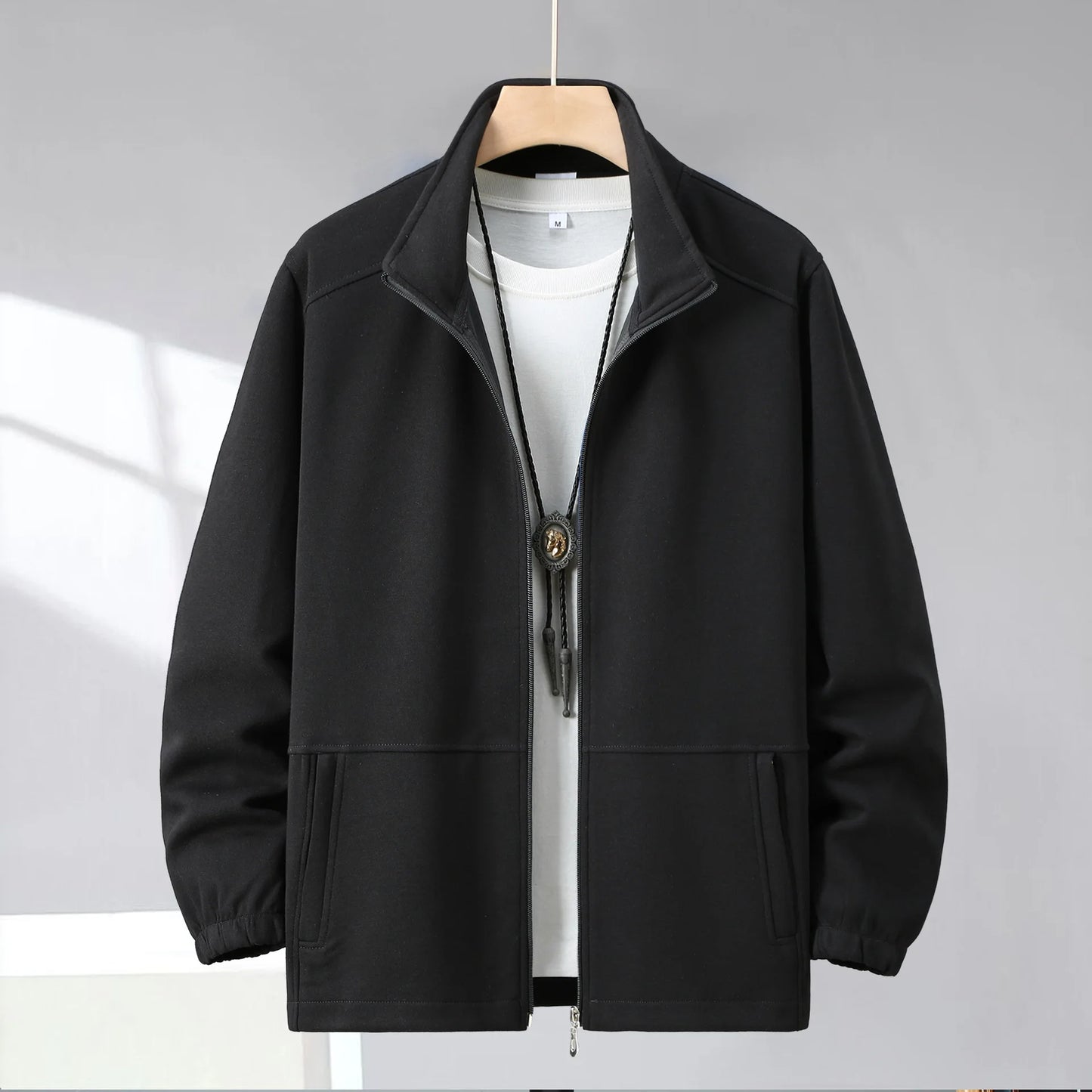 Extra Big Size Men's Spring Jacket Stand Collar Zip Up Coat Male Plus Large 10XL 12XL Loose Casual Fashion Work Wear Outerwear