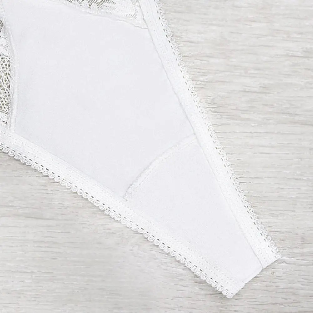 Women Lace G-string Elegant Lace High Waist G-string with Floral Decor Anti-septic Properties for Quick-drying Comfort Women's