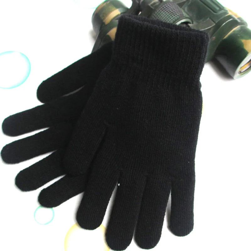 Women Knitted Gloves Autumn Hand Warmer Winter Thicken Full Finger Mittens Short Wrist Warm Gloves Unisex Outdoor Gloves