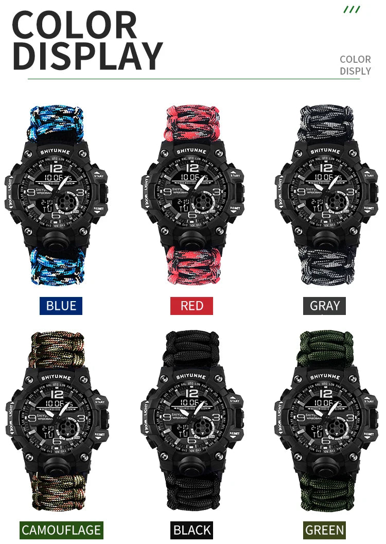 SHIYUNME G Style Military Sports Digital Watches Compass Outdoor Survival Multi-function Waterproof Mens Watch Relogio Masculino
