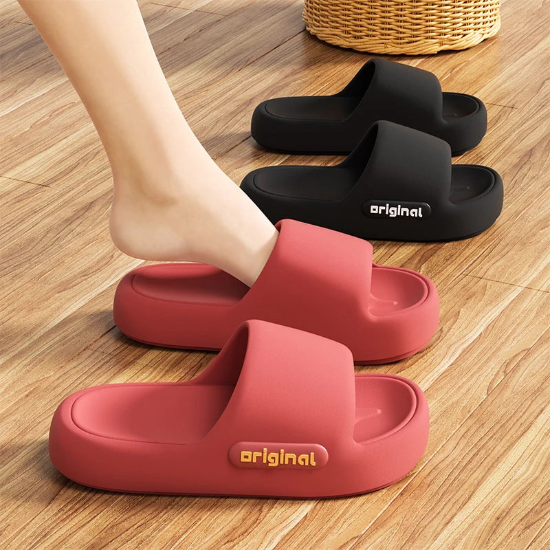 Thick Platform EVA Slippers for Women 2025 Spring Summer Non Slip Beach Flip Flops Woman Comfort Soft Sole Indoor Cloud Slippers