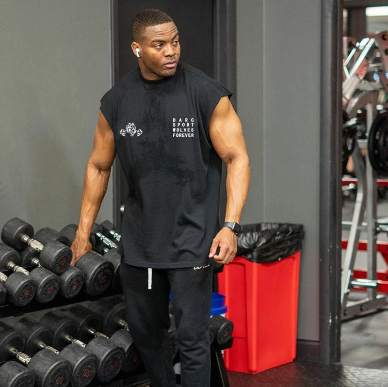 Summer NEW Brand Men Gym Tank Tops Workout Fitness Bodybuilding Sleeveless Shirt Male Exercise Cotton Undershirt Sports Vest Top