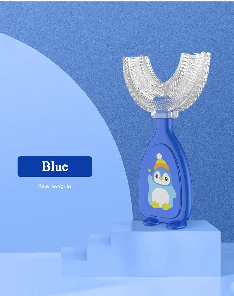 360 Degree U-Shaped Kids Toothbrush Soft Silicone Bristles Waterproof Oral Care Teeth Whitening Children's Health Brush