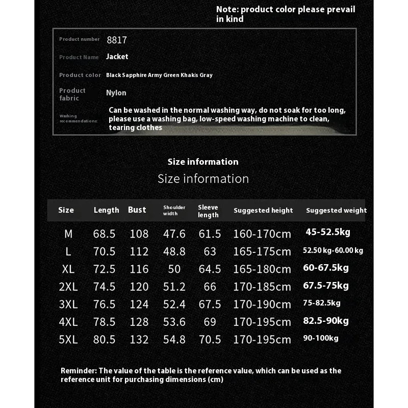 Men's Jacket Spring and Autumn Three Proof Fashion Casual Loose Hooded Professional Outdoor Windproof Windbreaker Coat