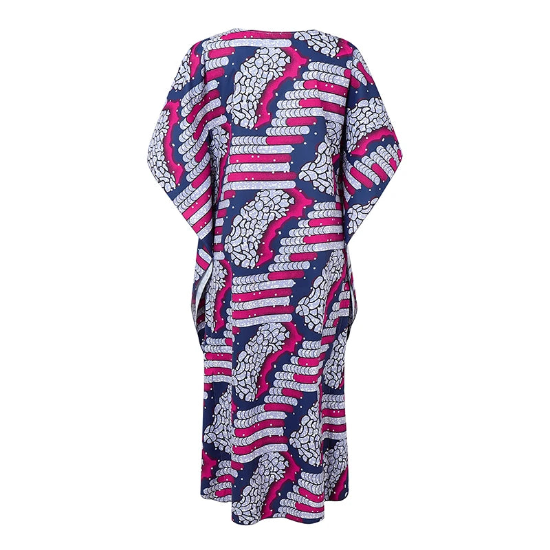 Plus Size 5XL VONDA Women Maxi Dress Bohemian Printed Long Vestidos Summer Half Bat Sleeve Casual Loose Robe Vintage Sundress