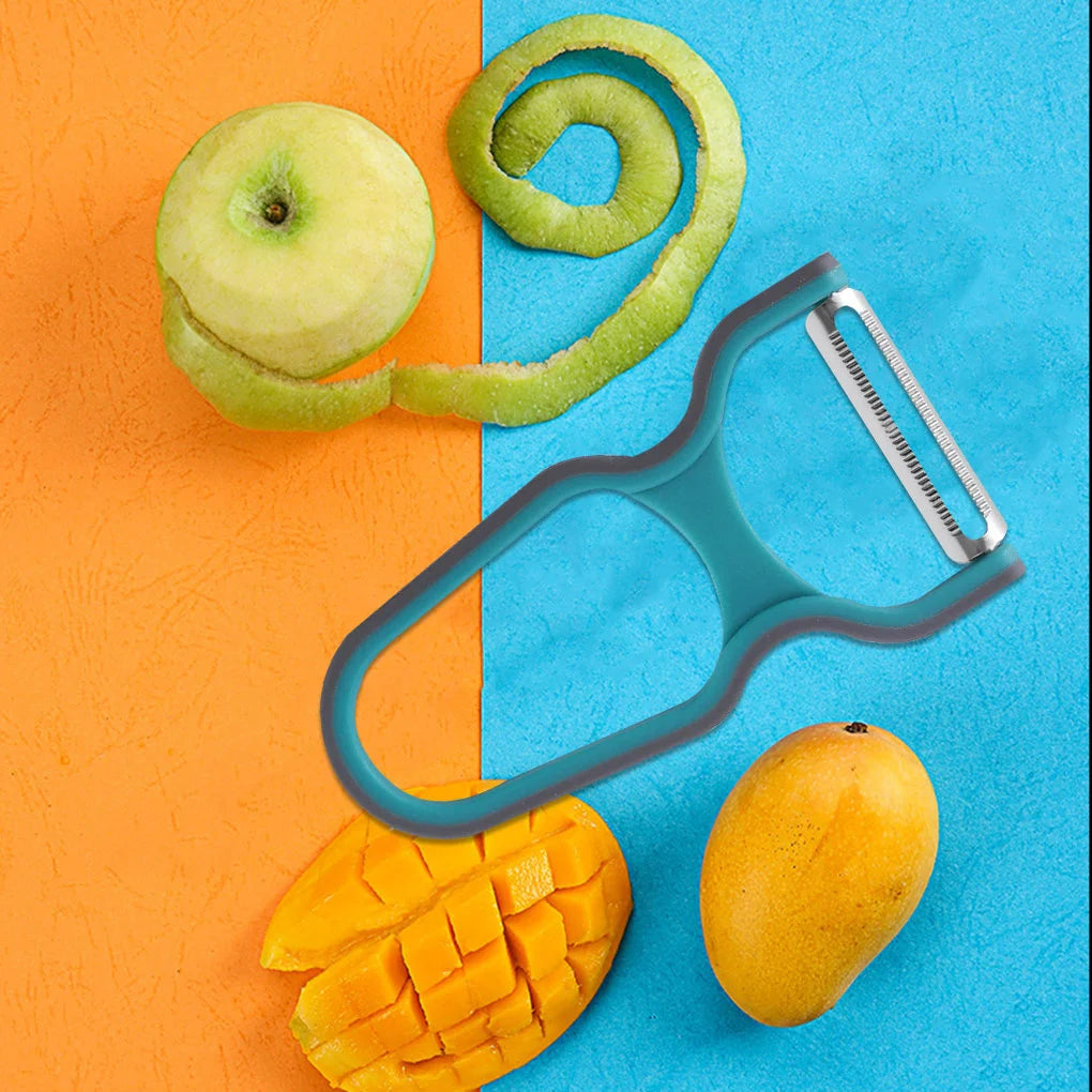 3Pcs Stainless Steel Multi-Function Potato Peeler Fruit Vegetable Chopper Mini Spud Slicer Grater Set Random Color Kitchen Tools