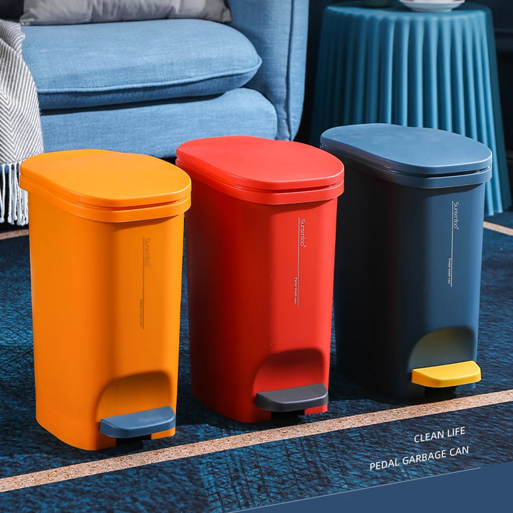 Trash Can Foot Pedal Garbage with Cover Storage Buckets for Household Kitchen Living Room  Classification Cleaning Bin Dustbin