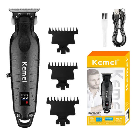 Kemei Km-2293 Barber Cordless Hair Trimmer 0mm Zero Gapped Carving Hair Clipper Professional Electric Finish Cutting Machine