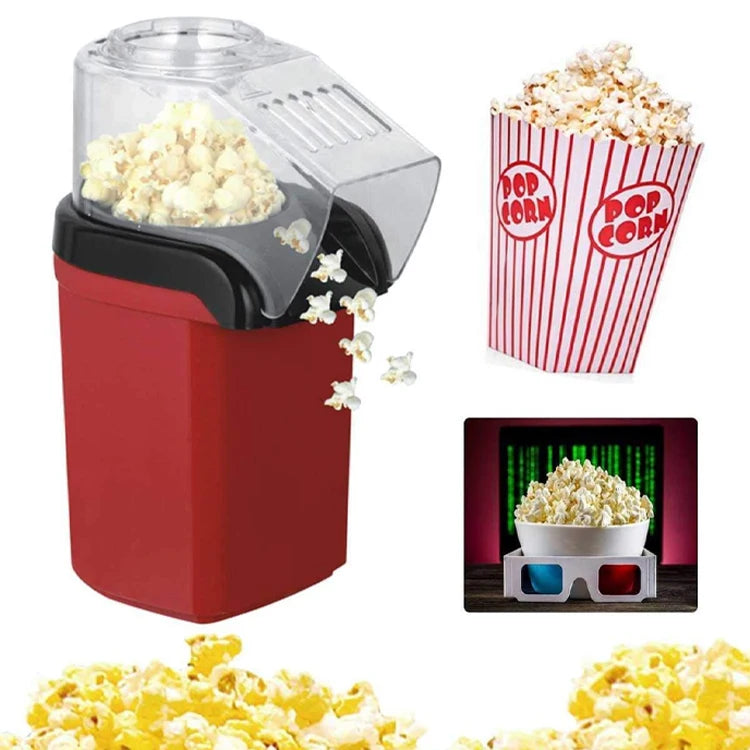 HOMEFISH Mini Electric Popcorn Machine Fully Automatic High Popping Rate Air Popper for Home Kitchen