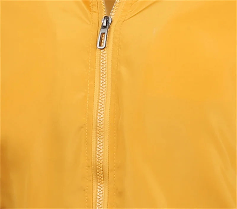 Men's casual sports spring and fall zipper baseball side seam pocket casual jackets without hooded daily