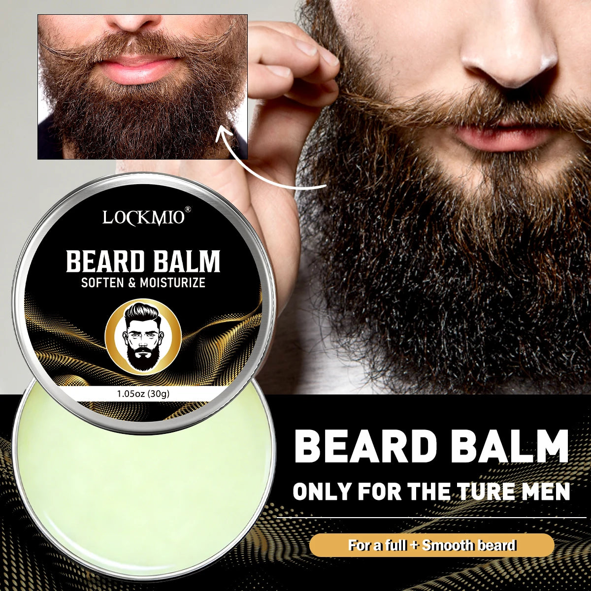 Valentine's Day Men Beard 4pcs Set for Boyfriend/Husband Moisturizing and Nourishing Facial Hair Growth Oil Mustache Styling Wax