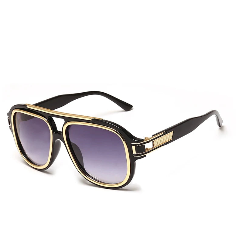 New Luxury Men's Sunglasses with Retro Oversized Square Lenses, Offering Uv Protection, Suitable for Casual Outdoor Driving