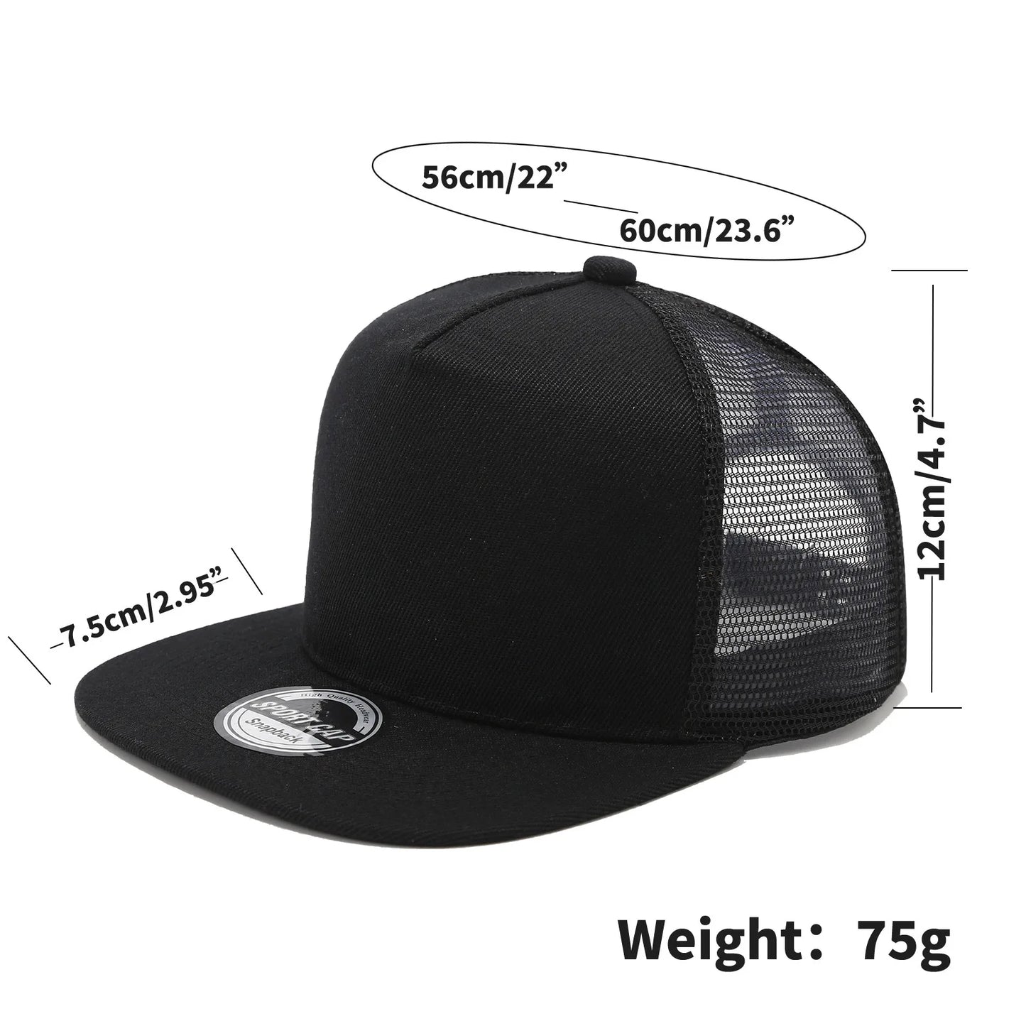 Fashion Unisex Baseball Cap Men Women Hip-hop Flat-brimmed Cap Outdoor Snapback Hat Flat Brim Trendy Leisure Adjustable Sun Hats