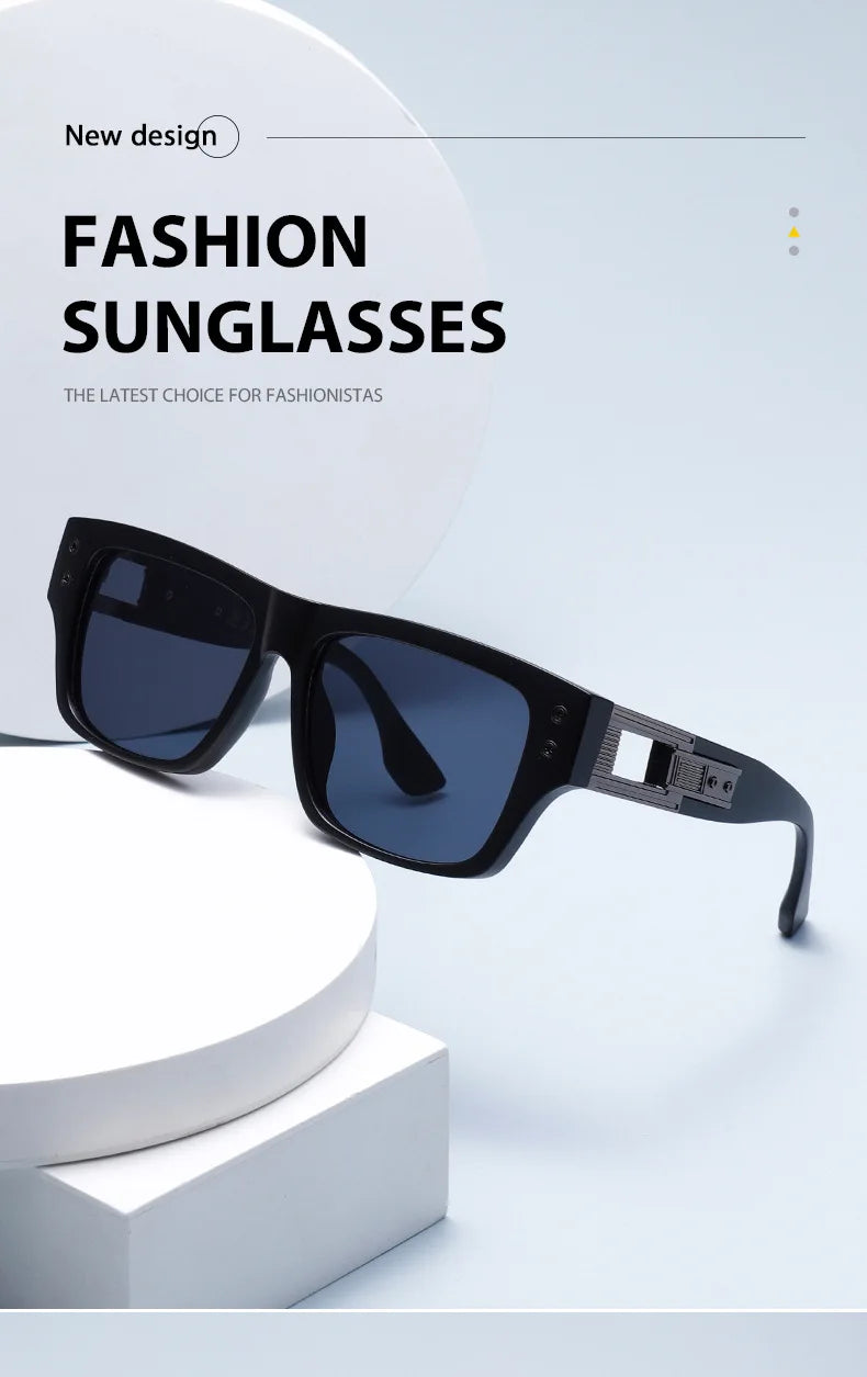 2025 New Square Retro Glasses Men Women Fashion Luxury Original Designer Sun Glasses Male Reflective Lens Gafas De Sol UV400