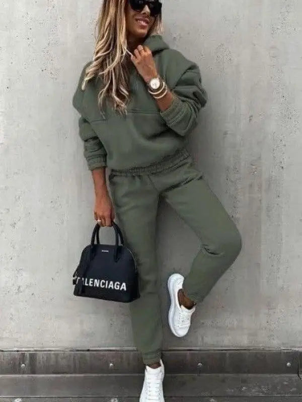 Autumn Winter Casual Sweatshirt Sports Outfits Women Fashion Long Sleeve Hooded Tops And Pants Two Piece Sets Women's Loose Suit
