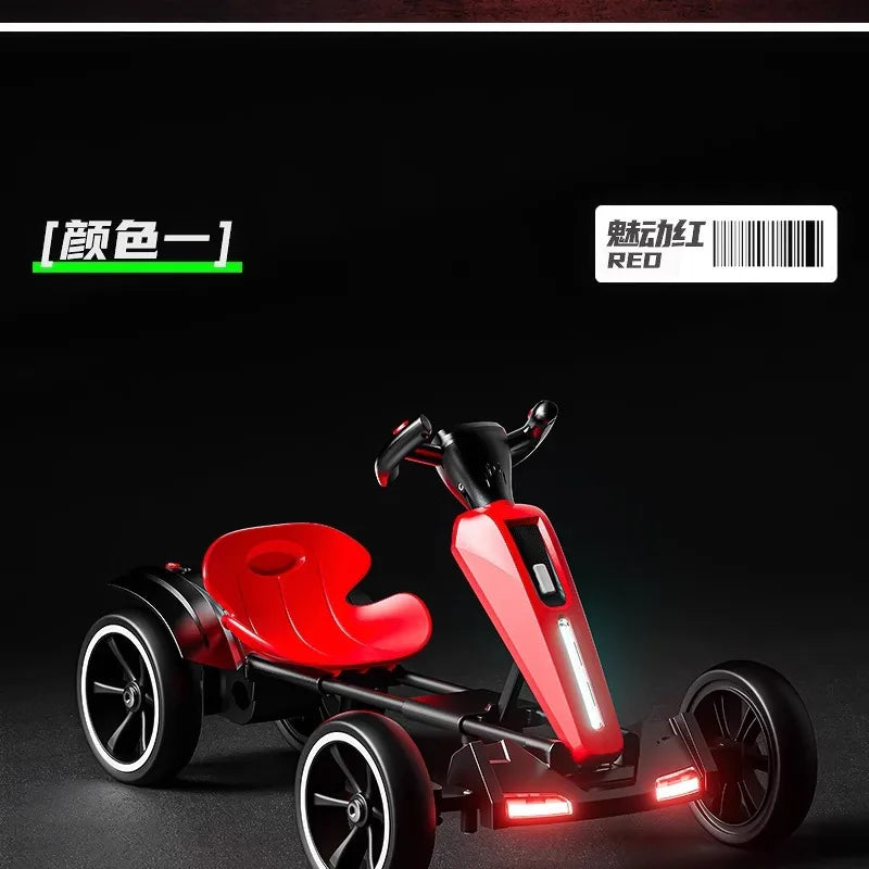 With Led Light And Music Kids Electric Kart, Four-wheel Can Ride On Remote-controlled Toy Car for Ages 1-3 To 6
