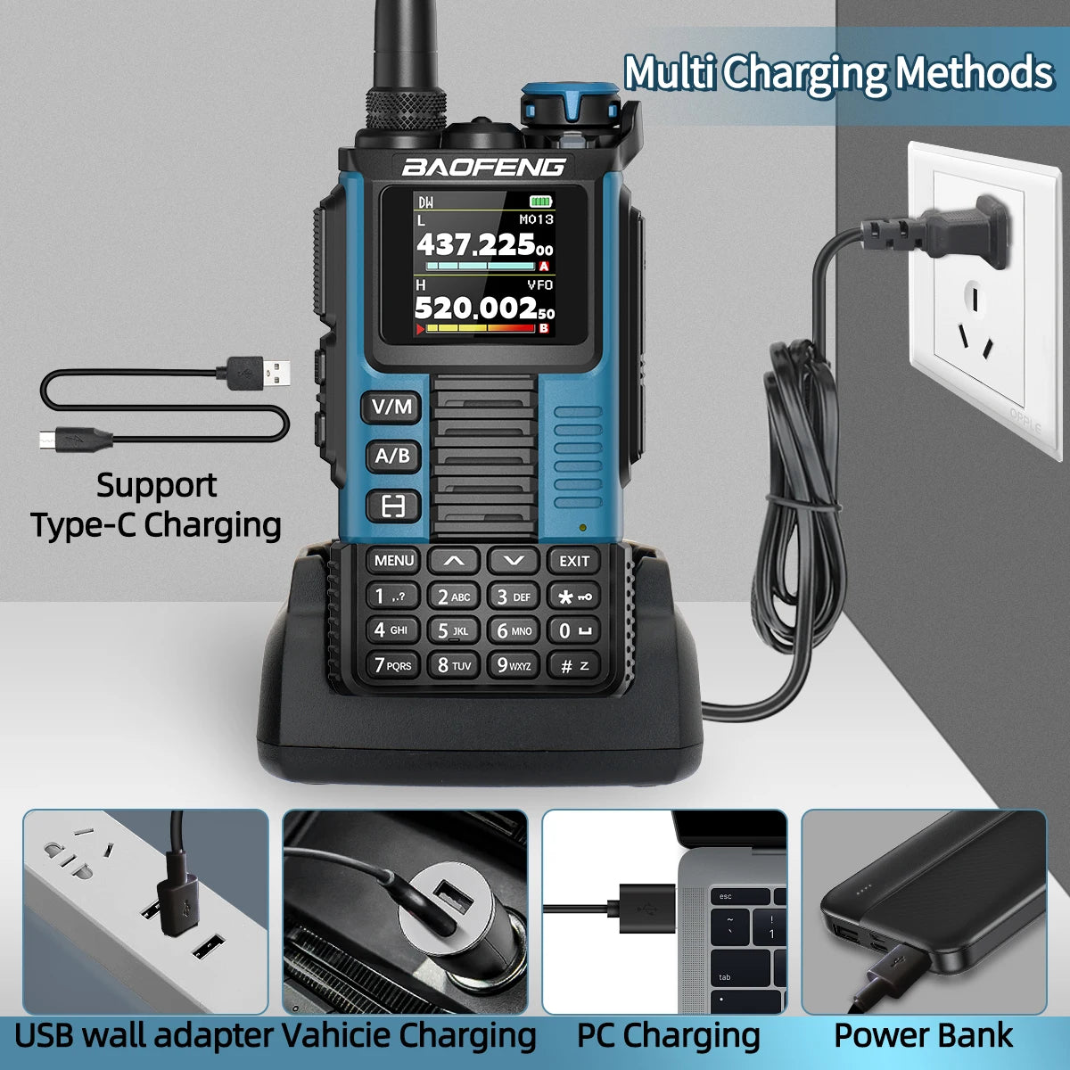 Baofeng UV-K67 PRO Walkie Talkie Long Range Multi Band Wireless Copy Frequency DTMF 640CH NOAA Type-C Ham Two Way Radio UV-5R