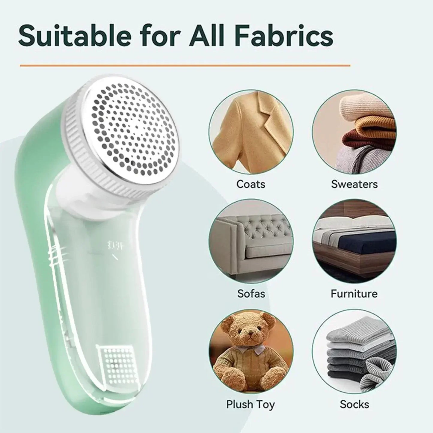 Pet Hair Remover, Electric Lint Remover for Clothes, Fast & Reusable, Portable Fur Removal Brush for Cat Dog, Home Travel Use