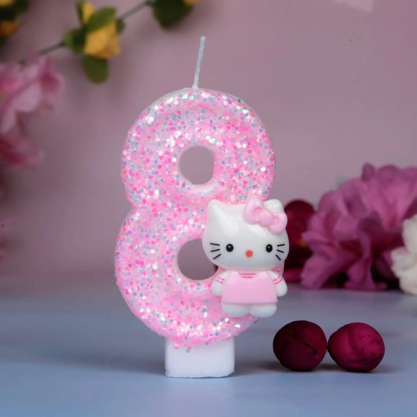 Kawaii Sanrio Hello Kitty 0-9 Digital Candles Creative Cartoon Pattern Party Decoration Supplies Birthday Cake Accessories Gift