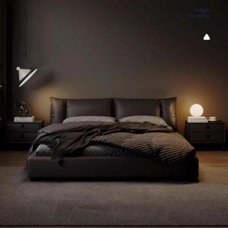 Luxury Modern Bed Sofa Frame Floor Sleeping Platform Bedroom Massage Bed Leather Safe Letto Matrimoniale Lounge Suite Furniture