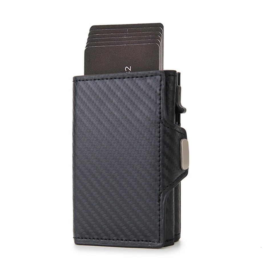 Rfid Carbon Fiber Card Holder Men Wallets Slim Thin Coin Pocket ID Bank Credit Cardholder Case Aluminum Minimalist Smart Wallet