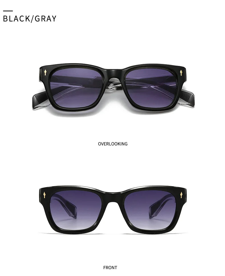 Hot Sale New Polarized Sunglasses Male Fashion Black Travelling UV400 Shades Men Women Classic Square High Quality Rivet Glasses