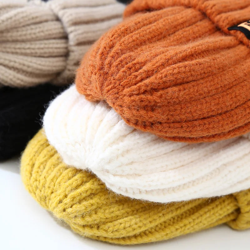 Soft Woolen Knitted Hat For Men Women Solid Color Beanies Autumn Winter Warm Skullies Cap  Crochet Bonnet Unisex Skullcaps gorra