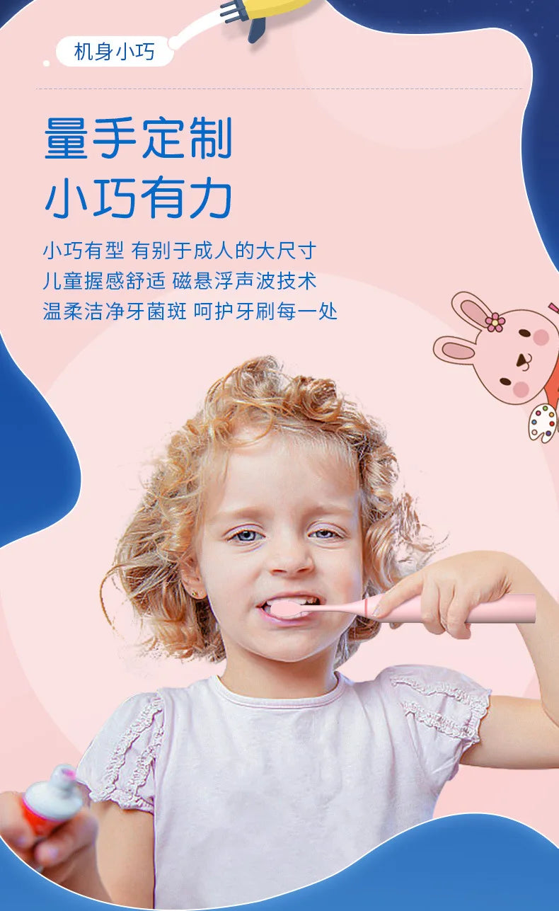 Xiaomi Mijia New Child Sonic Electric Toothbrush Electric Cartoon Toothbrush for Kids Replace Kids Electric Toothbrush