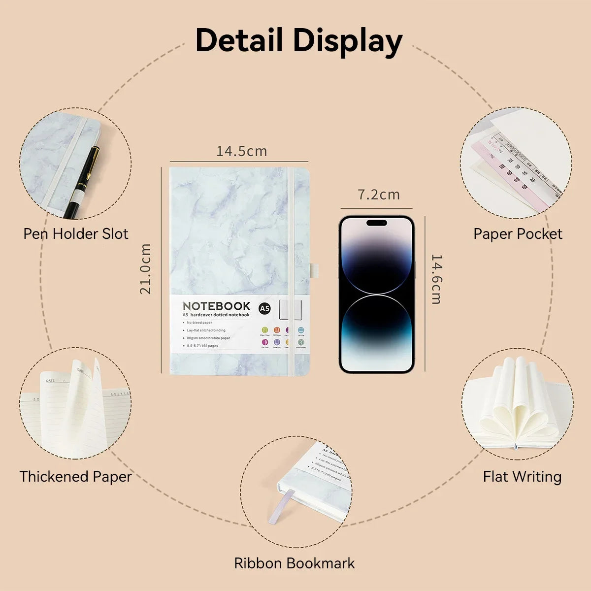 Hard Cover Sketchbook Strap Notebook A5 Lined Stationery Notebooks and Journals Diary Writing Pads Office School Supplies