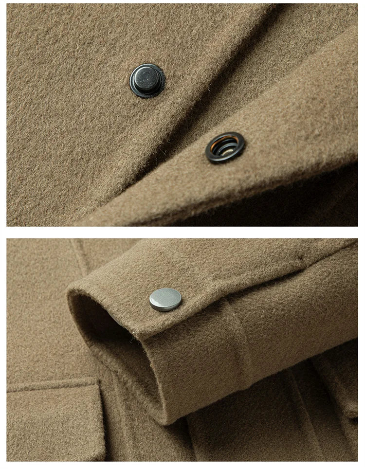 2024 Autumn/Winter New Double sided Woolen Coat High end Fabric Korean Edition Fashion Pure Handmade Woolen Coat Work Style