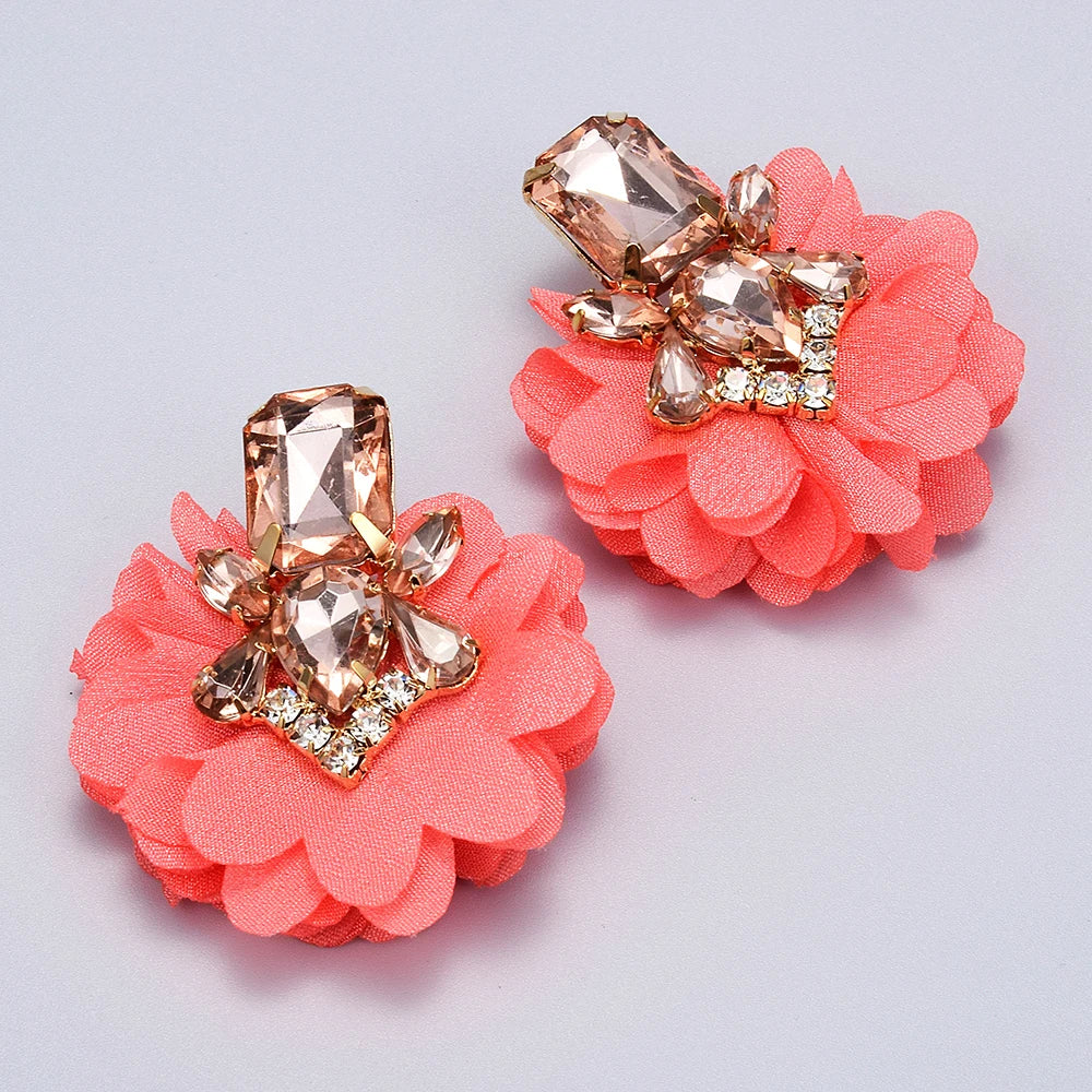 Vintage Handmade Earrings Bohemian Cute Flower Luxury Beads Drop Earrings Wedding Jewelry Accessories For Women Girls