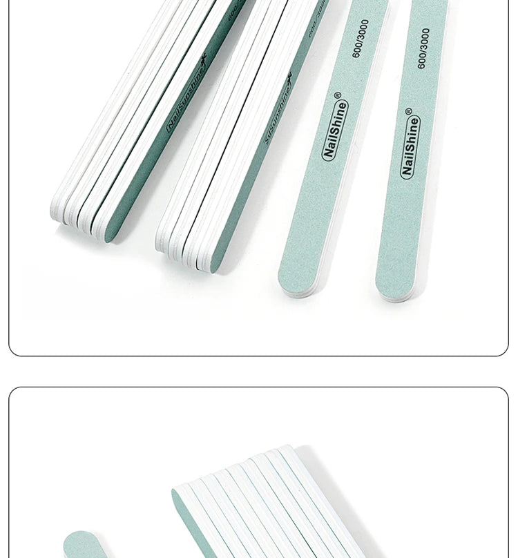 Nail File 600/3000 Grit Wooden Nail File, Professional Washable Doubled Sides Nail File Kit for Natural Acrylic Nails Coarse