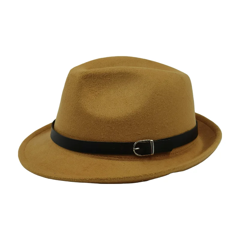 trilby hats for men solid fedora hat Curl gentleman Fashion Unisex Short Brim Autumn 2023 Winter Panama classic hat whosale