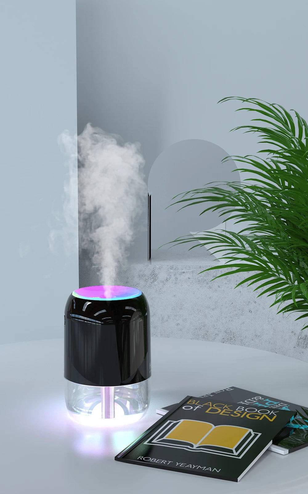 Colorful Cool Mist Mini Humidifier 300ml USB Personal Desktop Humidifiers for Car Office Home Travel, Auto Shut-Off 2 Mist Modes