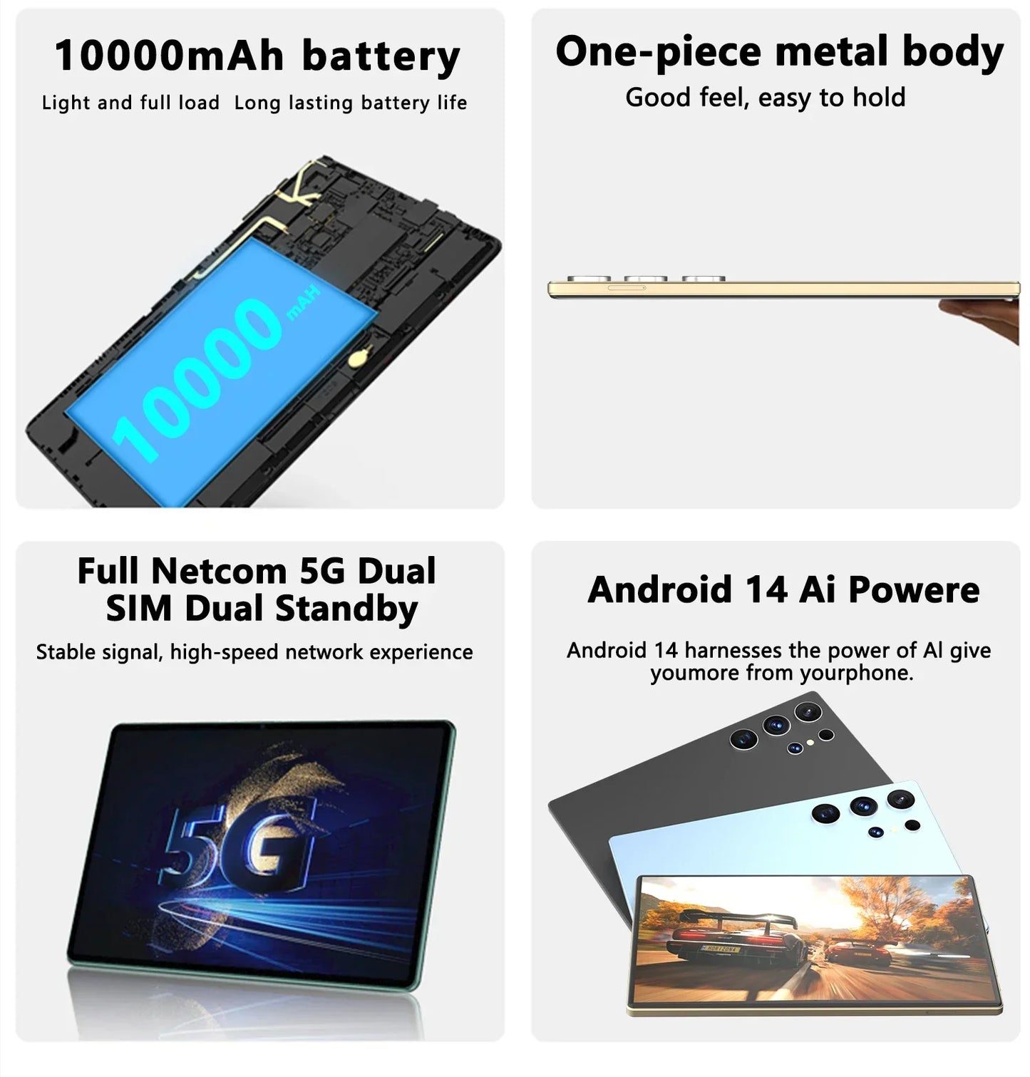 New S25 Pro Tablet 10.1 inch 16GB+1024GB Android 14 Snapdragon 8gen2 Global 10000mah 5G Dual SIM WIFI HD Full Screen Tablets PC