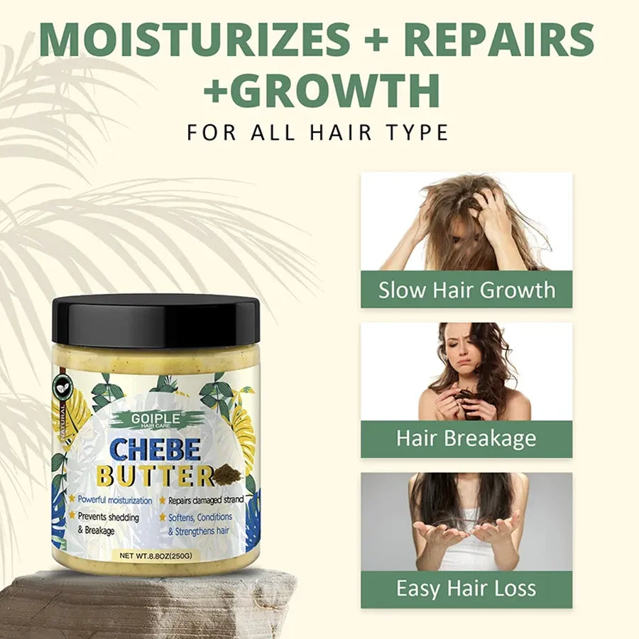GOIPLE Chebe Butter Deep Nourishes Repair Damaged Anti Hair Loss Breakage Hair Growth Oil Mask For Hair Growth Treatment