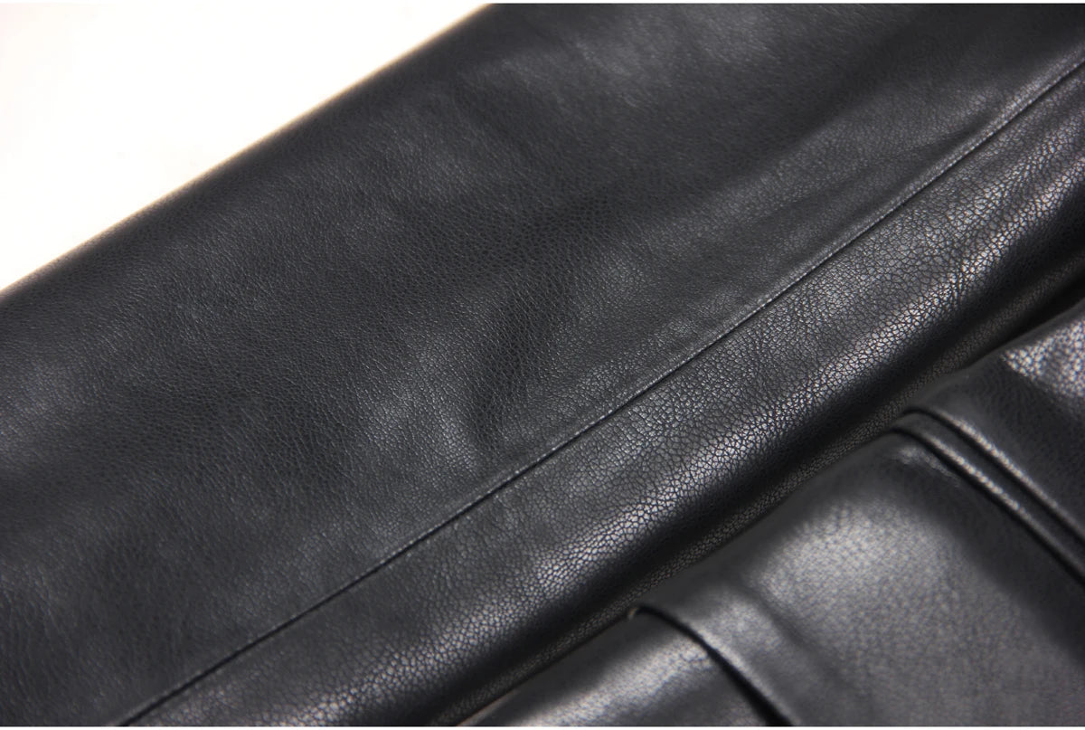 2024 Spring And Autumn New High-end Fashion, Simple Temperament, Slim Slim Skin, Women's Pu Leather Suit Skirt Dress