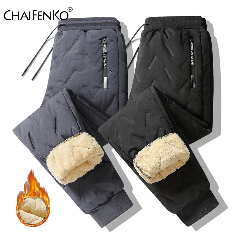 Men Winter Casual Pants 2024 New Thick Lambswool Windbreak Warm Pant Men Fashion Joggers Fleece-Lined Trousers Men Plus Size 8XL