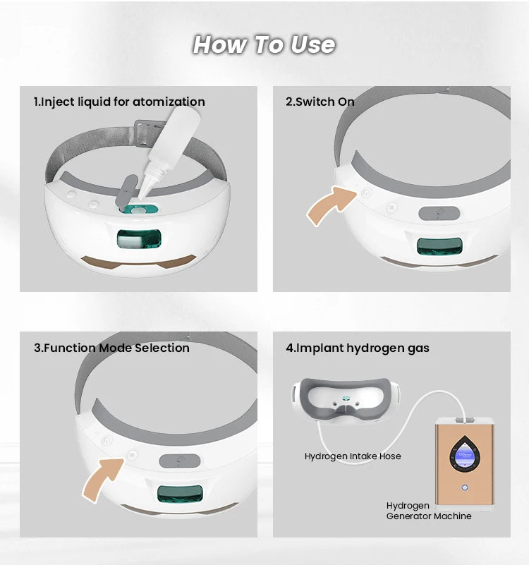Hydrogen Eye Therapy 4 Modes Eye Massager with Heat and Cooling for Eye Relaxation, Father's Day/Birthday Gifts for Mom/Dad