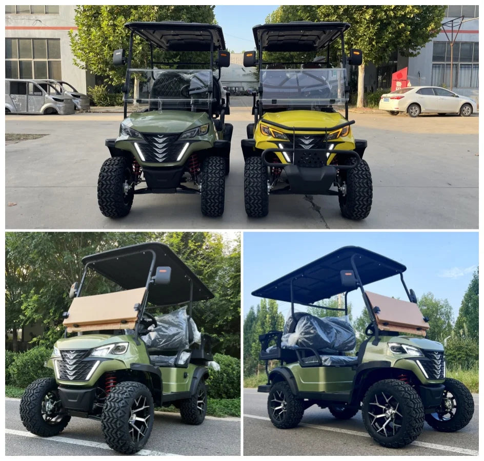 China New 4+2 6 Seat Electric Car Low Speed Electric Off-Road Vehicle Folding Seat Electric Golf Cart With 60V 72V Battery